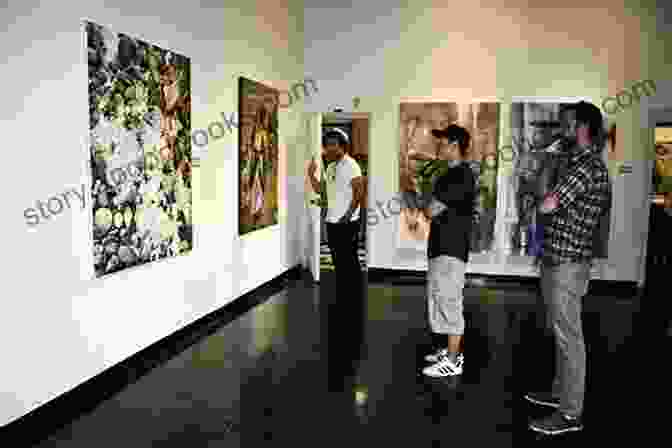 A Photograph Of An Exhibition Showcasing Paintings By The Poetray Group, With Visitors Admiring The Artwork Penetrating Time And Space: A Poetray Group Of WIilliam Marr