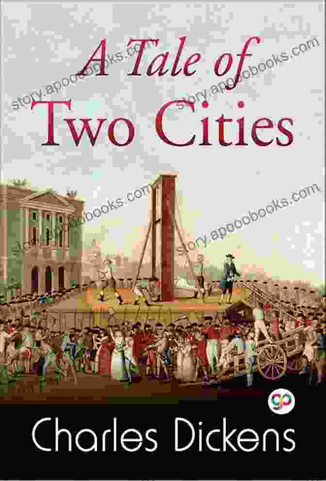 A Tale Of Two Cities Book Cover, Featuring A Silhouette Of The Guillotine Against A Stormy Sky The Hunchback Of Notre Dame (+Audiobook): With A Tale Of Two Cities Ivanhoe The Count Of Monte Cristo Black Beauty The Life And Adventures Of Robinson Crusoe