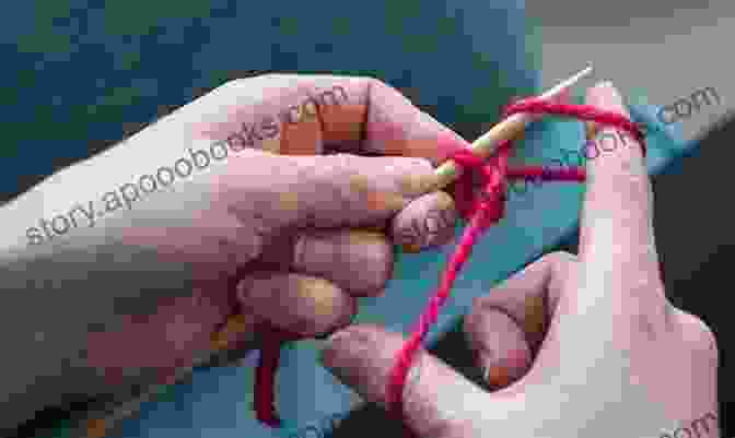 Close Up Of Knitting Needles And Yarn, Forming A Stitch Learn To Knit Your First Scarf