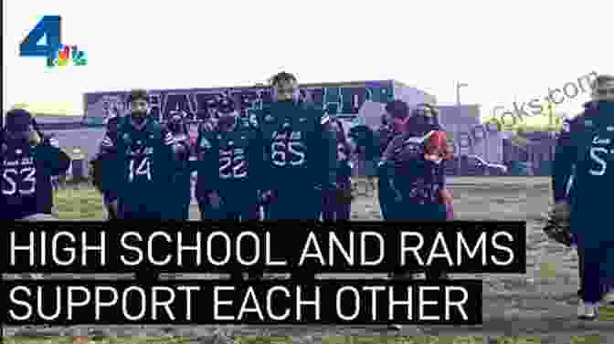 Garfield High School Football Team In Action On The Field, Wearing Red And Purple Uniforms. Garfield High School Home Of The Bulldogs