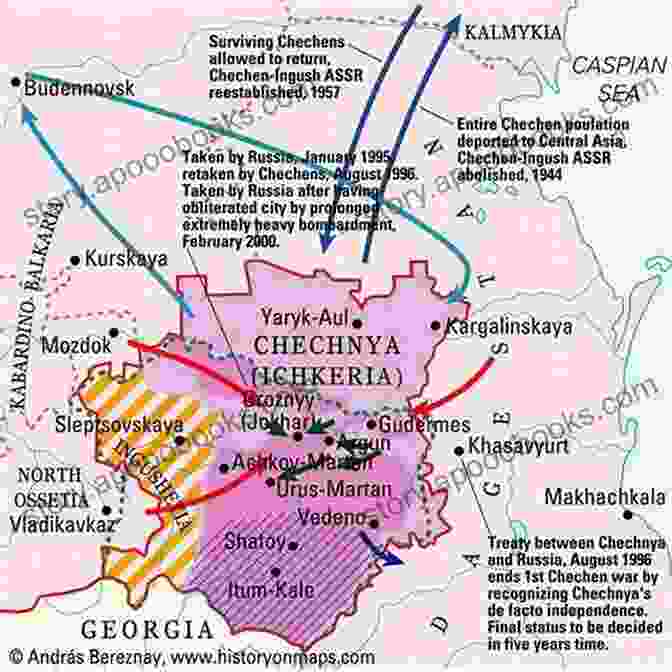 Map Of Chechnya Conflict Areas In The Caucasus And Central Asia