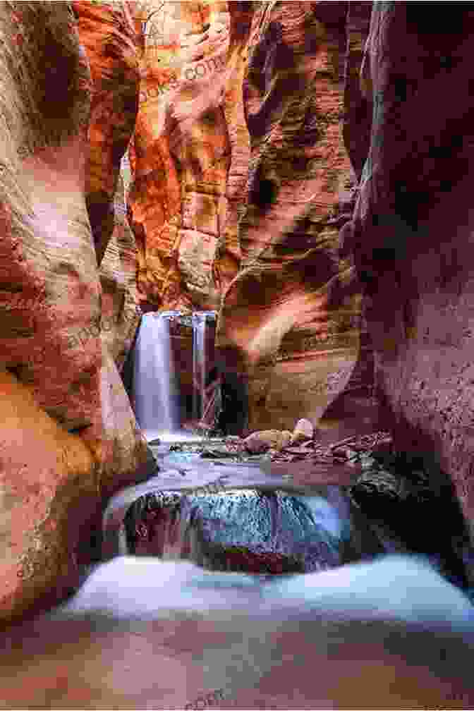 Towering Sandstone Cliffs And Lush Greenery In Zion National Park. On The Road: Between Vegas And Zion